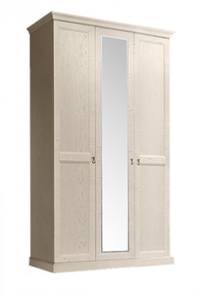 Шкаф 3-х дверный (с зеркалом) для платья и белья Венеция дуб седан (ВНШ1/3) в Еманжелинске - emanzhelinsk.ok-mebel.com | фото