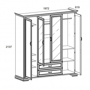 Шкаф 4D2S Z , MONAKO, цвет Сосна винтаж в Еманжелинске - emanzhelinsk.ok-mebel.com | фото