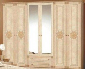 Шкаф 6-и дверный с зеркалами (02.146) Рома (беж) в Еманжелинске - emanzhelinsk.ok-mebel.com | фото