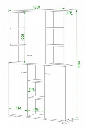 Шкаф книжный Домино нельсон ПУ-40-3 в Еманжелинске - emanzhelinsk.ok-mebel.com | фото 2