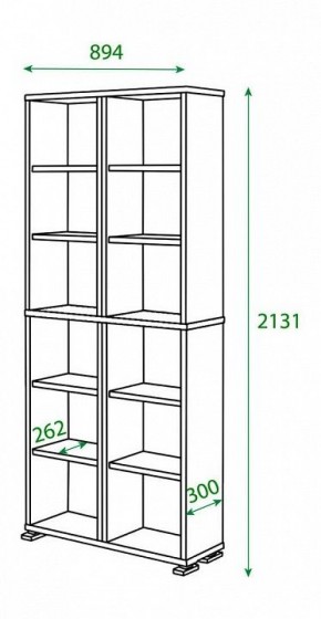 Шкаф книжный Домино ПУ-30-3 в Еманжелинске - emanzhelinsk.ok-mebel.com | фото 2