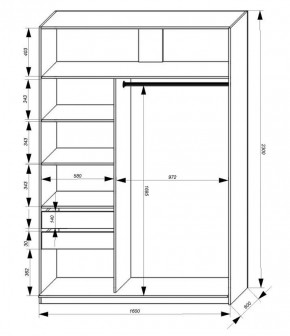 Шкаф-купе 1600 серии SOFT D1+D3+B2+PL1 (2 ящика+1штанга) профиль «Графит» в Еманжелинске - emanzhelinsk.ok-mebel.com | фото 3