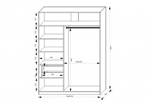 Шкаф-купе 1700 серии NEW CLASSIC K3+K3+B2+PL1 (2 ящика+1 штанга) профиль «Капучино» в Еманжелинске - emanzhelinsk.ok-mebel.com | фото 3