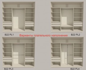 Шкаф-купе 2100 серии SOFT D2+D7+D3+B22+PL2 (по 2 ящика лев/прав+1штанга+1полка) профиль «Графит» в Еманжелинске - emanzhelinsk.ok-mebel.com | фото 6