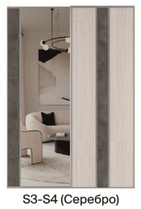 Шкаф-купе 2250 серии SILVER S3+S1+S3Z B22+PL2 (по 2 ящика лев/прав+1штанга+1 полка) профиль «Серебро» в Еманжелинске - emanzhelinsk.ok-mebel.com | фото 11