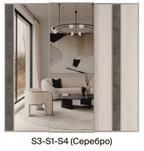 Шкаф-купе 2250 серии SILVER S3+S1+S3Z B22+PL2 (по 2 ящика лев/прав+1штанга+1 полка) профиль «Серебро» в Еманжелинске - emanzhelinsk.ok-mebel.com | фото 9