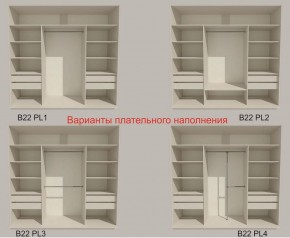 Шкаф-купе 2400 серии SOFT D7+D3+D3+B22+PL4 (по 2 ящика лев/прав+2штанги) профиль «Капучино» в Еманжелинске - emanzhelinsk.ok-mebel.com | фото 6