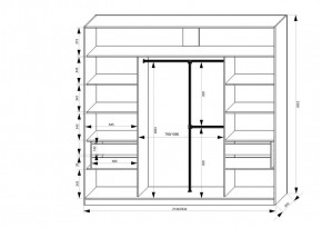 Шкаф-купе 2450 серии NEW CLASSIC K1+K1+K1+B22+PL4 (по 2 ящика лев/прав+F обр.штанга) профиль «Капучино» в Еманжелинске - emanzhelinsk.ok-mebel.com | фото 3