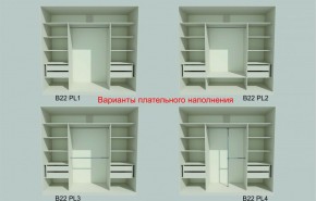 Шкаф-купе 2450 серии NEW CLASSIC K6Z+K1+K6+B22+PL1 (по 2 ящика лев/прав+1 штанга) профиль «Капучино» в Еманжелинске - emanzhelinsk.ok-mebel.com | фото 6