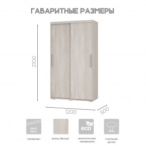 Шкаф-купе ШКК-11 (ясень белый) в Еманжелинске - emanzhelinsk.ok-mebel.com | фото 7