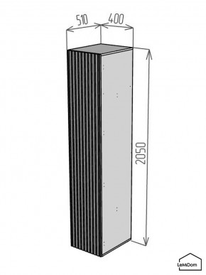 Шкаф Linnea MHR-1-2 2050х400х510 (ДВ-М 11.1.25) в Еманжелинске - emanzhelinsk.ok-mebel.com | фото 2