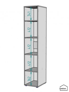 Шкаф Linnea MHR-1-2 2050х400х510 (ДВ-М 11.1.25) в Еманжелинске - emanzhelinsk.ok-mebel.com | фото 3
