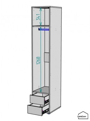 Шкаф Linnea MHR-1-3 2050х400х510 (ДВ-М 11.1.25) в Еманжелинске - emanzhelinsk.ok-mebel.com | фото 3