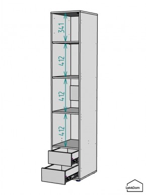 Шкаф Linnea MHR-1-4 2050х400х510 (ДВ-М 11.1.25) в Еманжелинске - emanzhelinsk.ok-mebel.com | фото 3