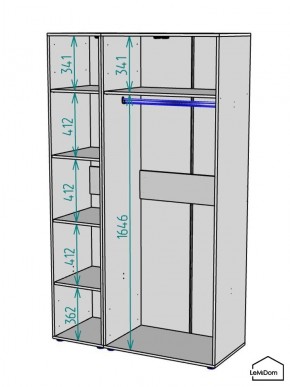 Шкаф Linnea MHR-3-1 2050х1200х510 (ДВ-М 11.1.25) в Еманжелинске - emanzhelinsk.ok-mebel.com | фото 3