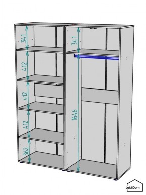 Шкаф Linnea MHR-4PO-1 2050х1600х510 (Белый-М 11.1.1) в Еманжелинске - emanzhelinsk.ok-mebel.com | фото 3