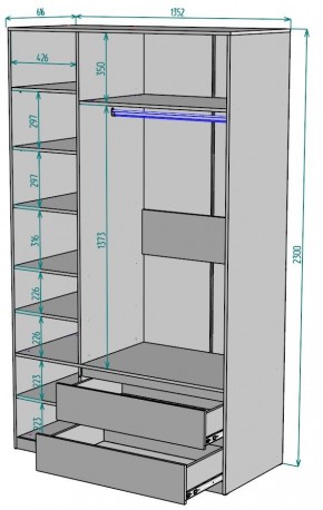 Шкаф Мальта H216 в Еманжелинске - emanzhelinsk.ok-mebel.com | фото 2