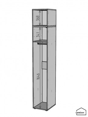 Шкаф с антресолью Linnea MHR-1A-1 2450х400х510 (ДВ-М 11.1.25) в Еманжелинске - emanzhelinsk.ok-mebel.com | фото 3