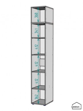 Шкаф с антресолью Linnea MHR-1A-2 2450х400х510 (ДВ-М 11.1.25) в Еманжелинске - emanzhelinsk.ok-mebel.com | фото 3