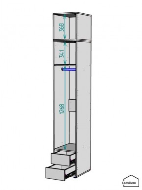 Шкаф с антресолью Linnea MHR-1A-3 2450х400х510 (ДВ-М 11.1.25) в Еманжелинске - emanzhelinsk.ok-mebel.com | фото 3