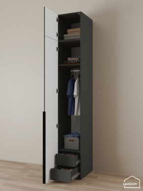 Шкаф с антресолью Linnea MHR-1A-3 2450х400х510 (Графит-М 11.1.25) в Еманжелинске - emanzhelinsk.ok-mebel.com | фото 5