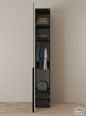 Шкаф с антресолью Linnea MHR-1A-3 2450х400х510 (Графит-М 11.1.25) в Еманжелинске - emanzhelinsk.ok-mebel.com | фото 6