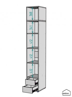 Шкаф с антресолью Linnea MHR-1A-4 2450х400х510 (ДВ-М 11.1.25) в Еманжелинске - emanzhelinsk.ok-mebel.com | фото 3