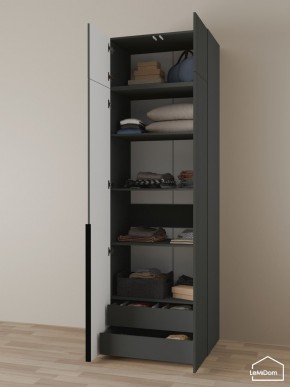 Шкаф с антресолью Linnea MHR-2A-3 2450х800х510 (Графит-М 11.1.25) в Еманжелинске - emanzhelinsk.ok-mebel.com | фото 6