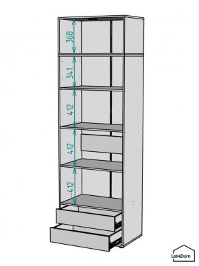Шкаф с антресолью Linnea MHR-2A-4 2450х800х510 (ДВ-М 11.1.25) в Еманжелинске - emanzhelinsk.ok-mebel.com | фото 3