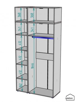 Шкаф с антресолью Linnea MHR-3POA-1 2450х1200х510 (Белый-М 11.1.2) в Еманжелинске - emanzhelinsk.ok-mebel.com | фото 3