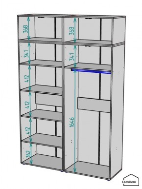 Шкаф с антресолью Linnea MHR-4A-1 2450х1600х510 (Графит-М 11.1.25) в Еманжелинске - emanzhelinsk.ok-mebel.com | фото 3