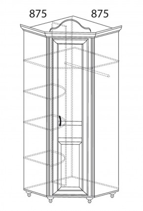 Шкаф угловой №562 "Алиса" (угол 875*875) в Еманжелинске - emanzhelinsk.ok-mebel.com | фото 2