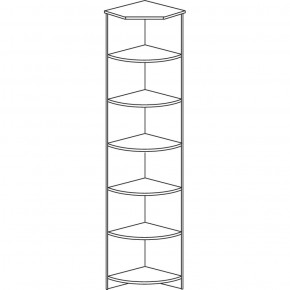 Шкаф угловой открытый №607 Инна Денвер темный в Еманжелинске - emanzhelinsk.ok-mebel.com | фото 2