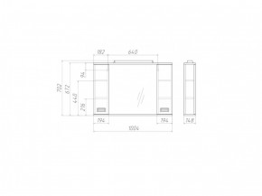 Шкаф-зеркало Cube 100 Эл. Домино (DC5013HZ) в Еманжелинске - emanzhelinsk.ok-mebel.com | фото 2