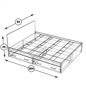 Стандарт Кровать с ящиками 0900, цвет дуб сонома, ШхГхВ 93,5х203,5х70 см., сп.м. 900х2000 мм., без матраса, основание есть в Еманжелинске - emanzhelinsk.ok-mebel.com | фото 6