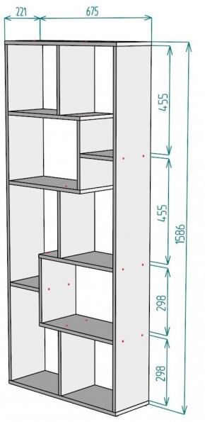 Стеллаж S8 1586х675х221 в Еманжелинске - emanzhelinsk.ok-mebel.com | фото 2