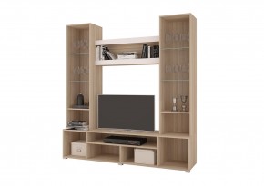 Стенка АНТАЛИЯ 2 (Сонома/Графит софт) в Еманжелинске - emanzhelinsk.ok-mebel.com | фото 2