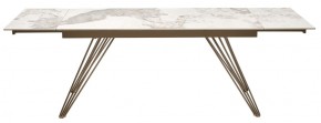 Стол ACERRA NEW 160 GLOSS LUXURY PANDORA SOLID CERAMIC/ каркас цвета шампань, ®DISAUR в Еманжелинске - emanzhelinsk.ok-mebel.com | фото 5