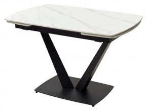 Стол ALATRI 120 MATT WHITE MARBLE SOLID CERAMIC / BLACK, ®DISAUR в Еманжелинске - emanzhelinsk.ok-mebel.com | фото 2