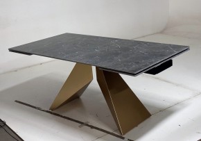 Стол ALES 180 BLACK GRAVE SOLID CERAMIC, керамика / бронзовый, ®DISAUR в Еманжелинске - emanzhelinsk.ok-mebel.com | фото 4