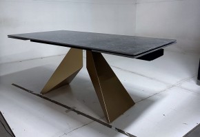 Стол ALES 180 BLACK GRAVE SOLID CERAMIC, керамика / бронзовый, ®DISAUR в Еманжелинске - emanzhelinsk.ok-mebel.com | фото 6