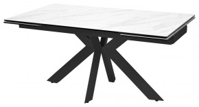 Стол BELLUNO 160 MARBLES KL-99 Белый мрамор матовый, итальянская керамика/ черный каркас, ®DISAUR в Еманжелинске - emanzhelinsk.ok-mebel.com | фото