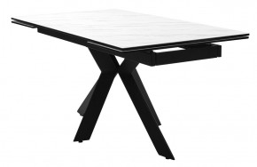 Стол BELLUNO 160 MARBLES KL-99 Белый мрамор матовый, итальянская керамика/ черный каркас, ®DISAUR в Еманжелинске - emanzhelinsk.ok-mebel.com | фото 2