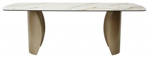 Стол BRONTE 220 KL-188 Контрастный мрамор матовый, итальянская керамика/ Шампань, ®DISAUR в Еманжелинске - emanzhelinsk.ok-mebel.com | фото 2