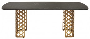 Стол CHIAVARI 220 KL-116 Черный мрамор матовый, итальянская керамика / бронзовый, ®DISAUR в Еманжелинске - emanzhelinsk.ok-mebel.com | фото 8