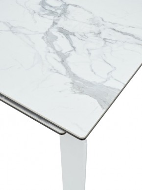 Стол CORNER 120 HIGH GLOSS STATUARIO керамика, стекло/ белый каркас, ®DISAUR в Еманжелинске - emanzhelinsk.ok-mebel.com | фото 2