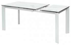 Стол CORNER 120 HIGH GLOSS STATUARIO керамика, стекло/ белый каркас, ®DISAUR в Еманжелинске - emanzhelinsk.ok-mebel.com | фото 4