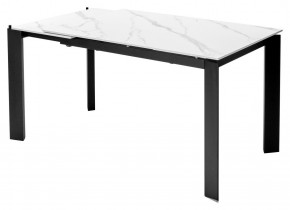 Стол CORNER 120 MATT WHITE MARBLE SOLID CERAMIC / BLACK, ®DISAUR в Еманжелинске - emanzhelinsk.ok-mebel.com | фото 4