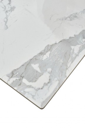 Стол CREMONA 140 HIGH GLOSS STATUARIO Белый мрамор глянцевый, керамика/ белый каркас, ®DISAUR в Еманжелинске - emanzhelinsk.ok-mebel.com | фото 6