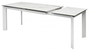 Стол CREMONA 140 HIGH GLOSS STATUARIO Белый мрамор глянцевый, керамика/ белый каркас, ®DISAUR в Еманжелинске - emanzhelinsk.ok-mebel.com | фото 8